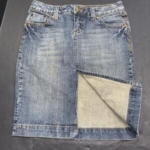 Vintage Y2K Nobo No Boundaries Denim Cowgirl Equestrian Embroidered Mini Skirt 5